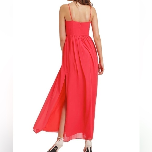NWT BCBGENERATION Red Bittersweet Piping Spring Formal Maxi Dress Size 2 - Picture 4 of 16